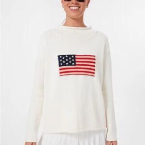 Tuckernuck Cotton Ivory Americana Flag Rollneck Sweater